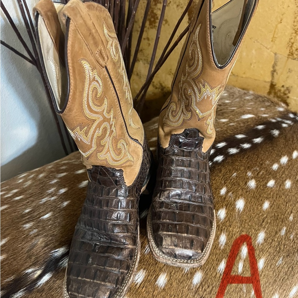 Old West  tan/croc Boots